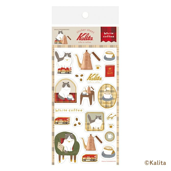 Furukawa Paper x Kalita Foil Sticker Sheet - White Coffee