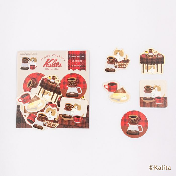 Furukawa Paper x Kalita Flake Stickers - Brown Coffee