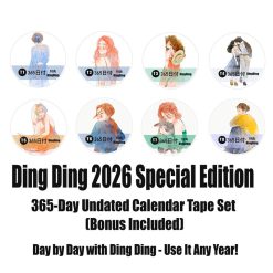 DingDing Kiss-Cut 365-Days Calendar Tape Set (8 rolls)