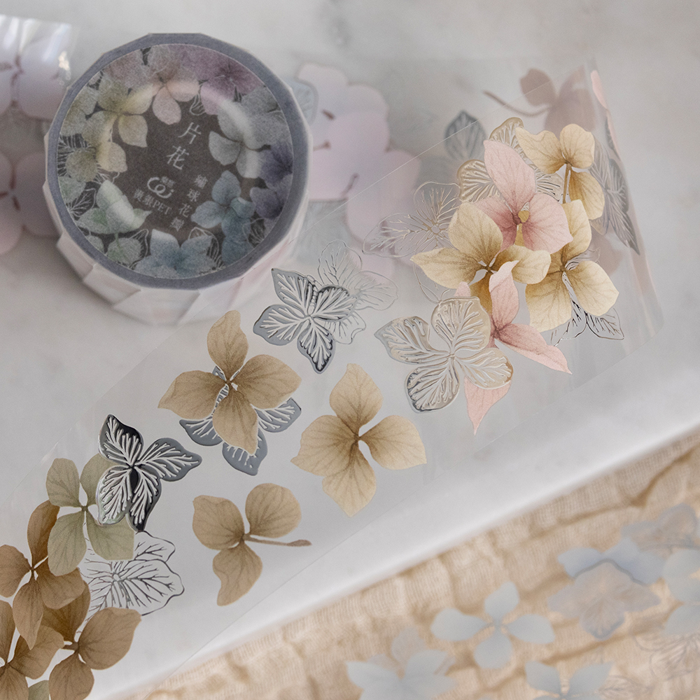 Loidesign Glossy Bronzing PET Tape - Hydrangea Petals