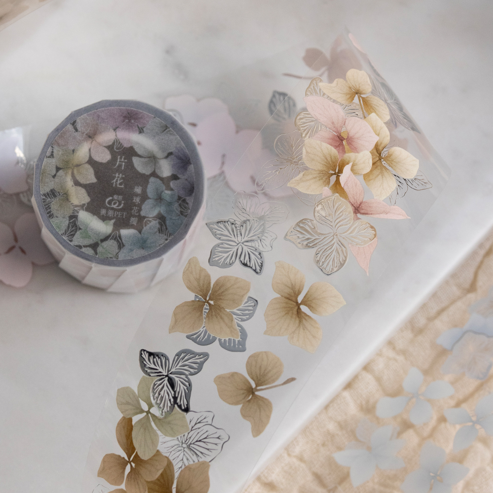 Loidesign Glossy Bronzing PET Tape - Hydrangea Petals