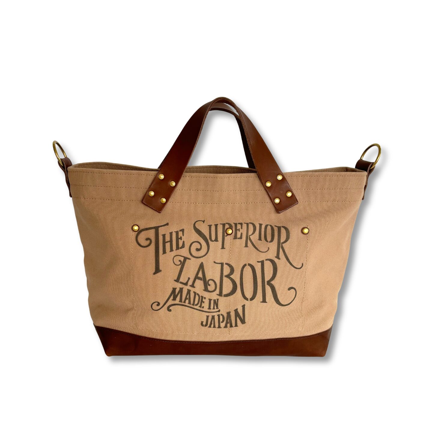 The Superior Labor Engineer Shoulder Bag S - Beige with Leather Bottom