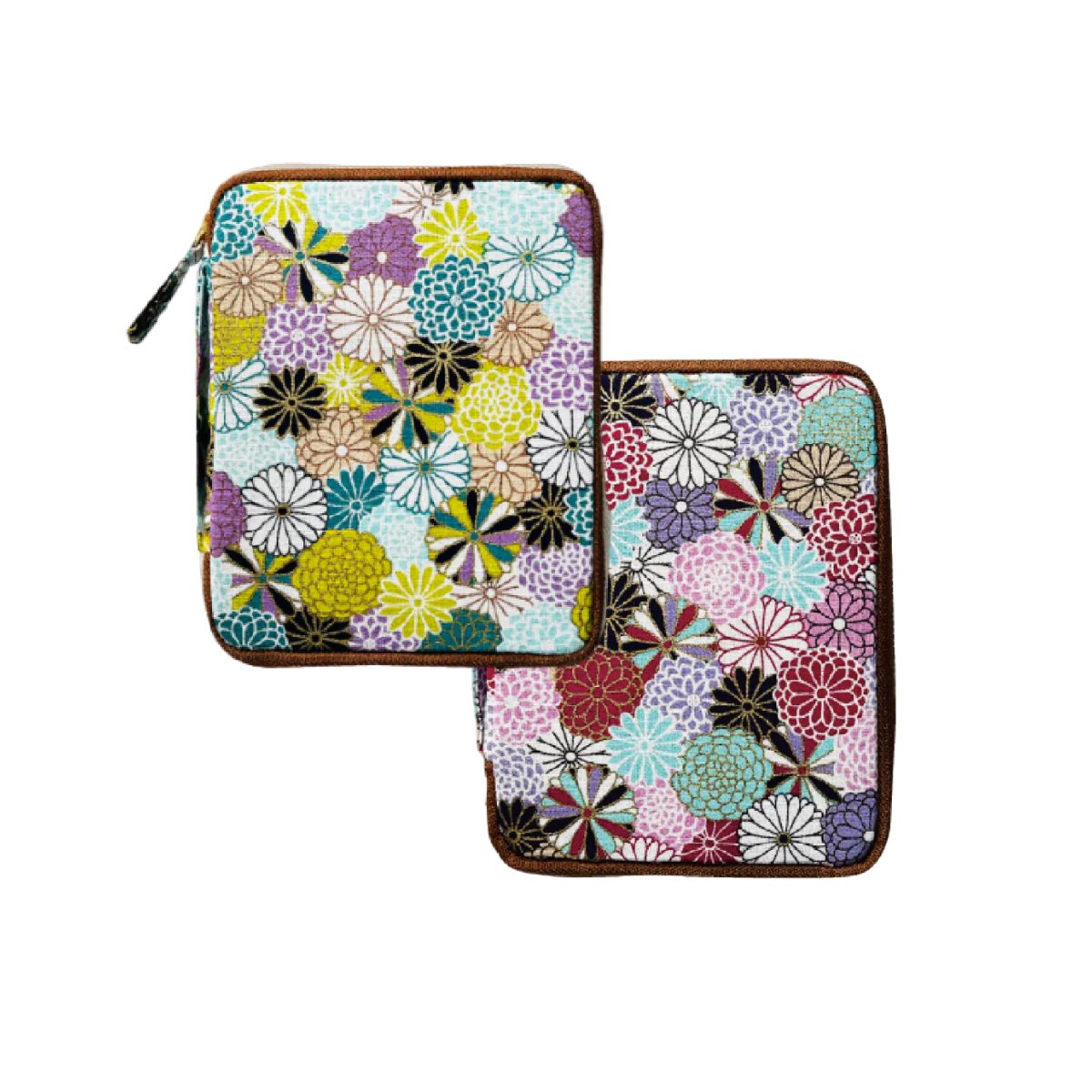 Kyoku Haku Dahlia Double Opening Zipped 10-Pen Case