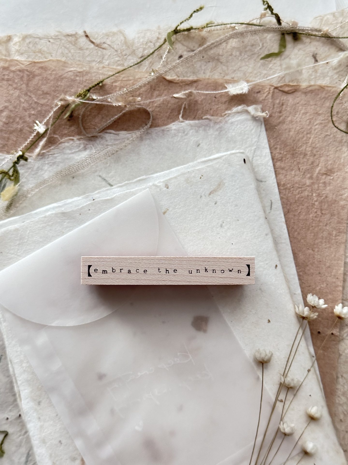 Nove Simple Words Rubber Stamps Embrace Unknown