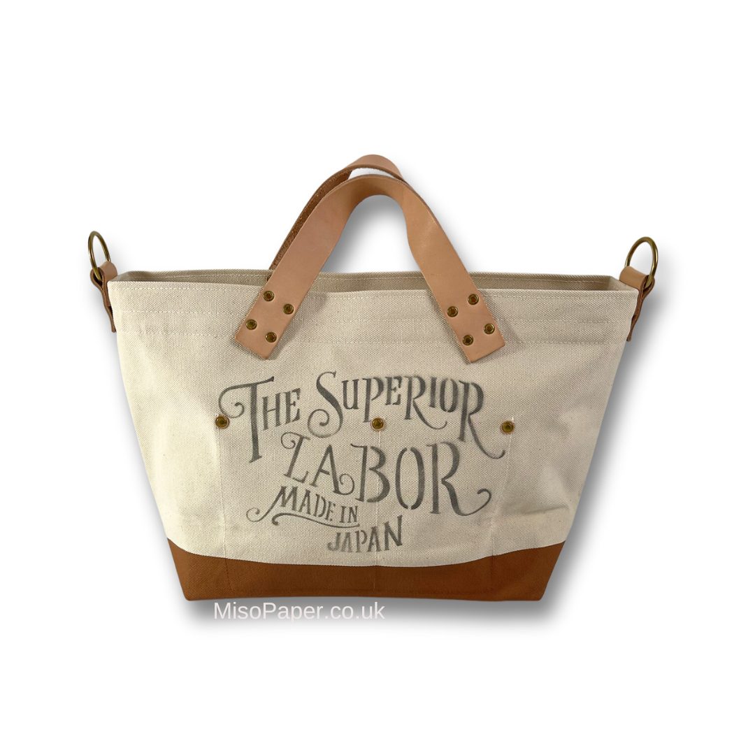 The Superior Labor Engineer Shoulder Bag S - Natural with Brown Bottom