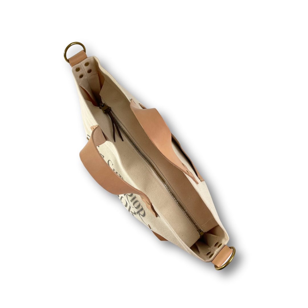The Superior Labor Engineer Shoulder Bag S - Natural with Brown Bottom - Image 3