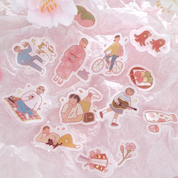 BGM Flake Stickers - Hanami Sakura