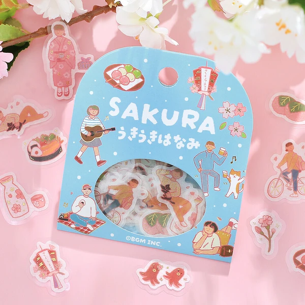 BGM Flake Stickers - Hanami Sakura