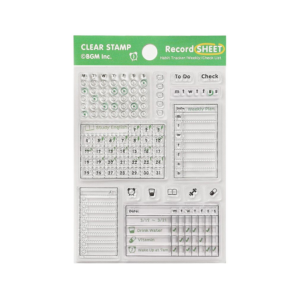 BGM Clear Stamp Set - Record
