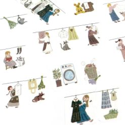 Bande Masking Roll Sticker - Laundry Time - Cat and Me - Detail