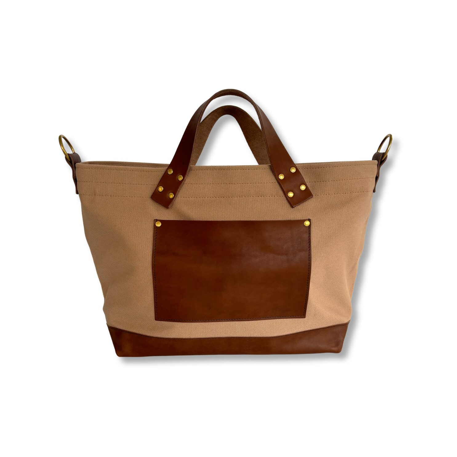 The Superior Labor Engineer Shoulder Bag S - Beige with Leather Bottom - Image 2