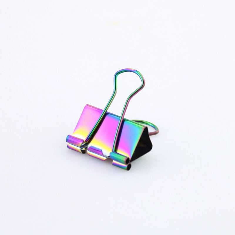 Iridescent Rainbow Binder Clip Set of 2 (2 sizes) - Image 6