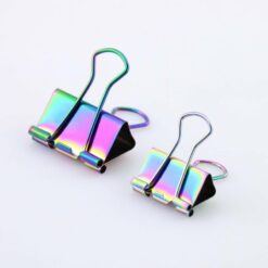 Iridescent Rainbow Binder Clip Set of 2 (2 sizes) - Image 2