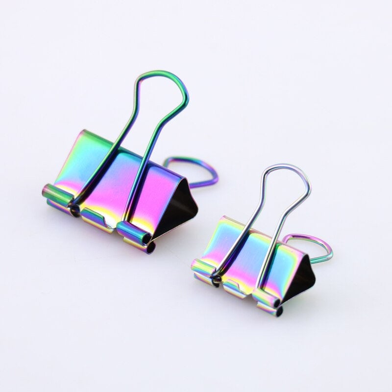 Iridescent Rainbow Binder Clip Set of 2 (2 sizes) - Image 2