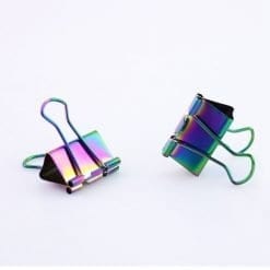 Iridescent Rainbow Binder Clip Set of 2 (2 sizes) - Image 4