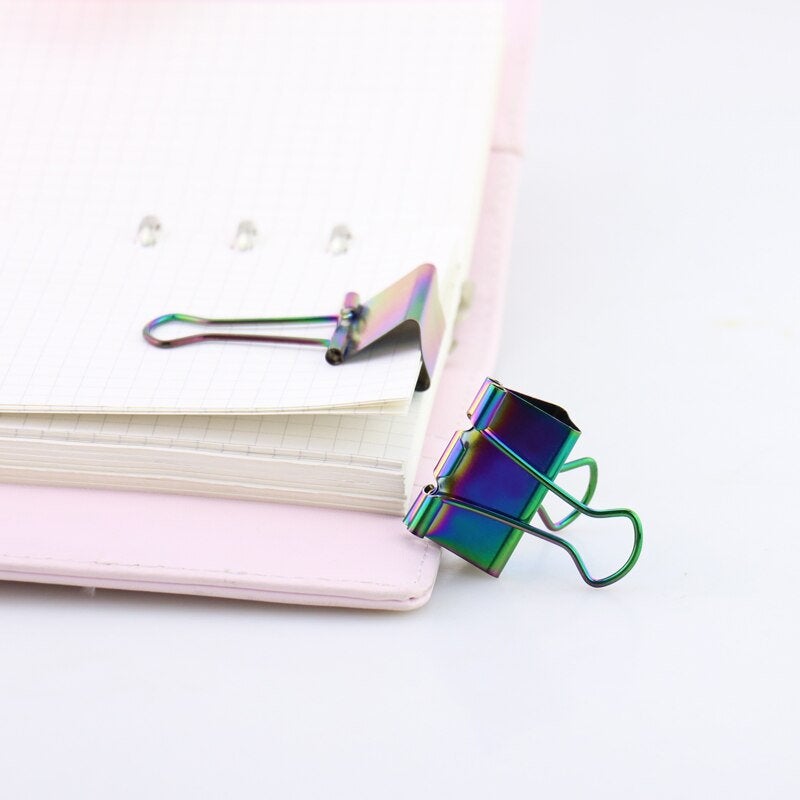 Iridescent Rainbow Binder Clip Set of 2 (2 sizes) - Image 7