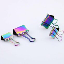 Iridescent Rainbow Binder Clip Set of 2 (2 sizes) - Image 8