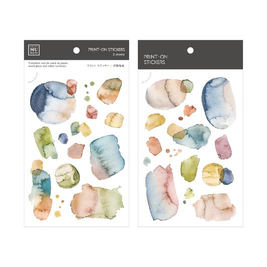 MU Print-On Stickers - Watercolour Blue-Green
