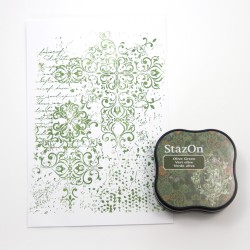 Tsukineko StazOn Midi Ink Pad - Olive Green - Image 2