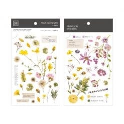 Mu Print On Stickers Pressed Flowers transfer stickers