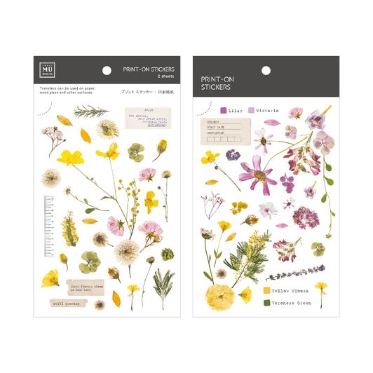 Mu Print On Stickers Pressed Flowers transfer stickers