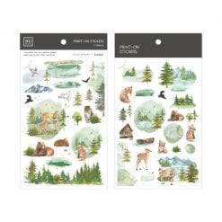 Mu Print On Stickers Green Forest