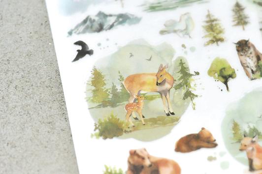 Mu Print On Stickers Green Forest