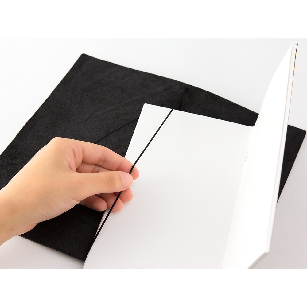 Traveler's Notebook Leather Cover Black by Traveler's Company Japan set up