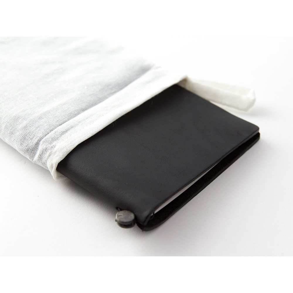 Traveler's Notebook Leather Cover Black by Traveler's Company Japan dust bag