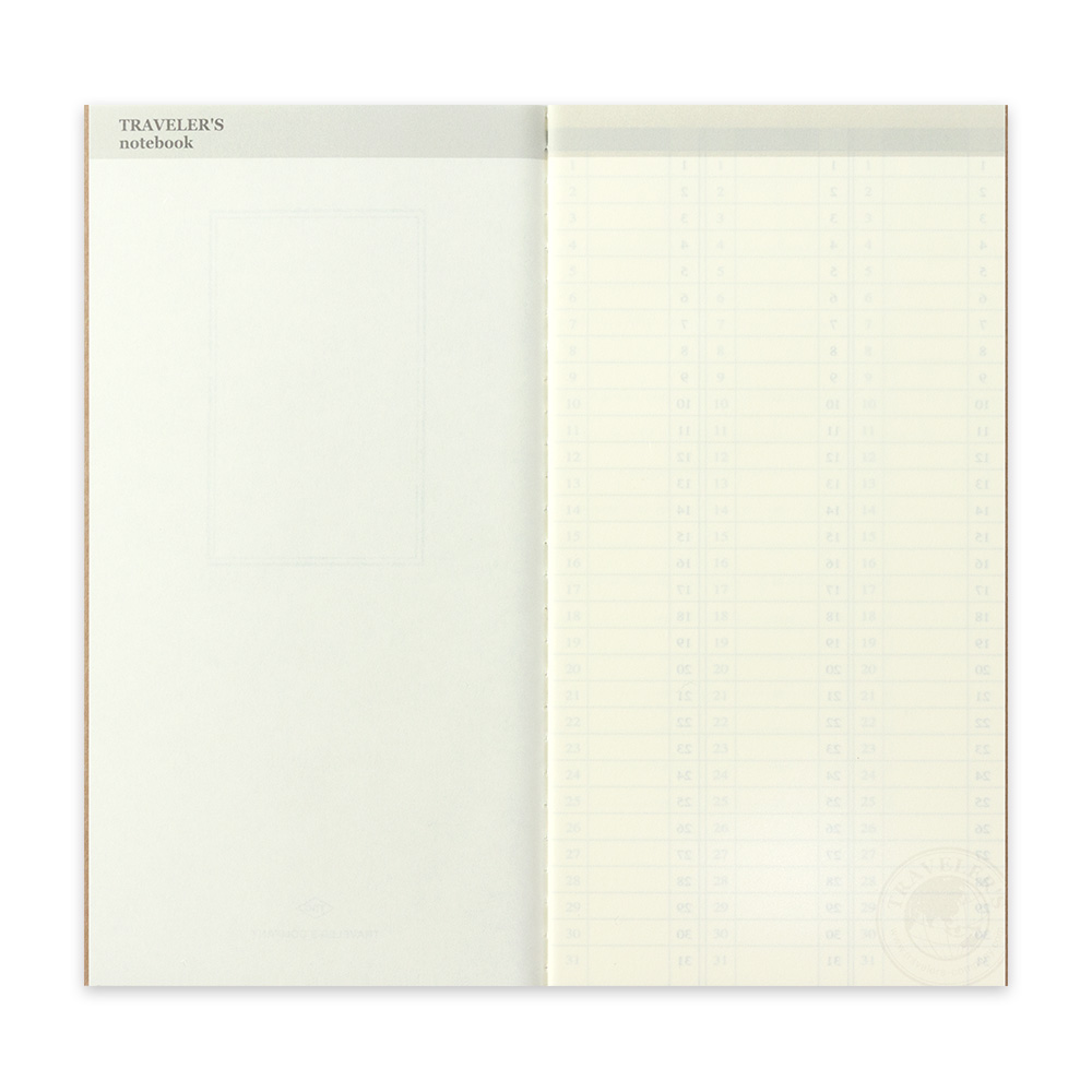 TRAVELER'S notebook Refill Weekly Free Vertical 018
