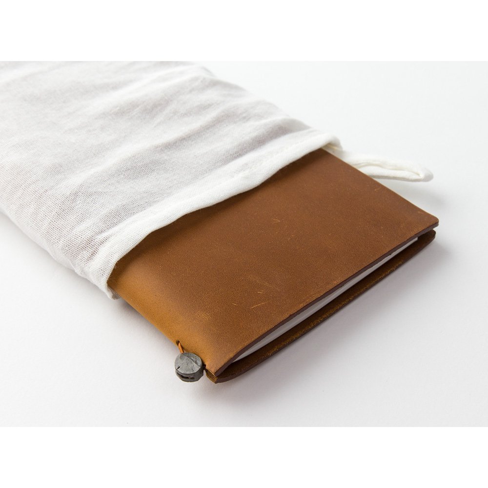 Traveler's Notebook Leather Cover Camel by Traveler's Company Japan dust bag
