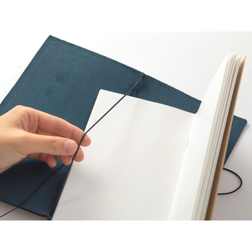 Traveler's Notebook Leather Cover Blue by Traveler's Company Japan setup