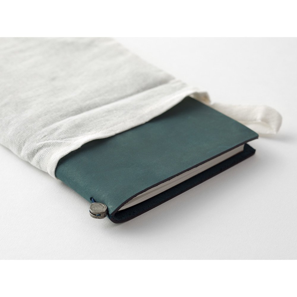 Traveler's Notebook Leather Cover Blue by Traveler's Company Japan dust bag