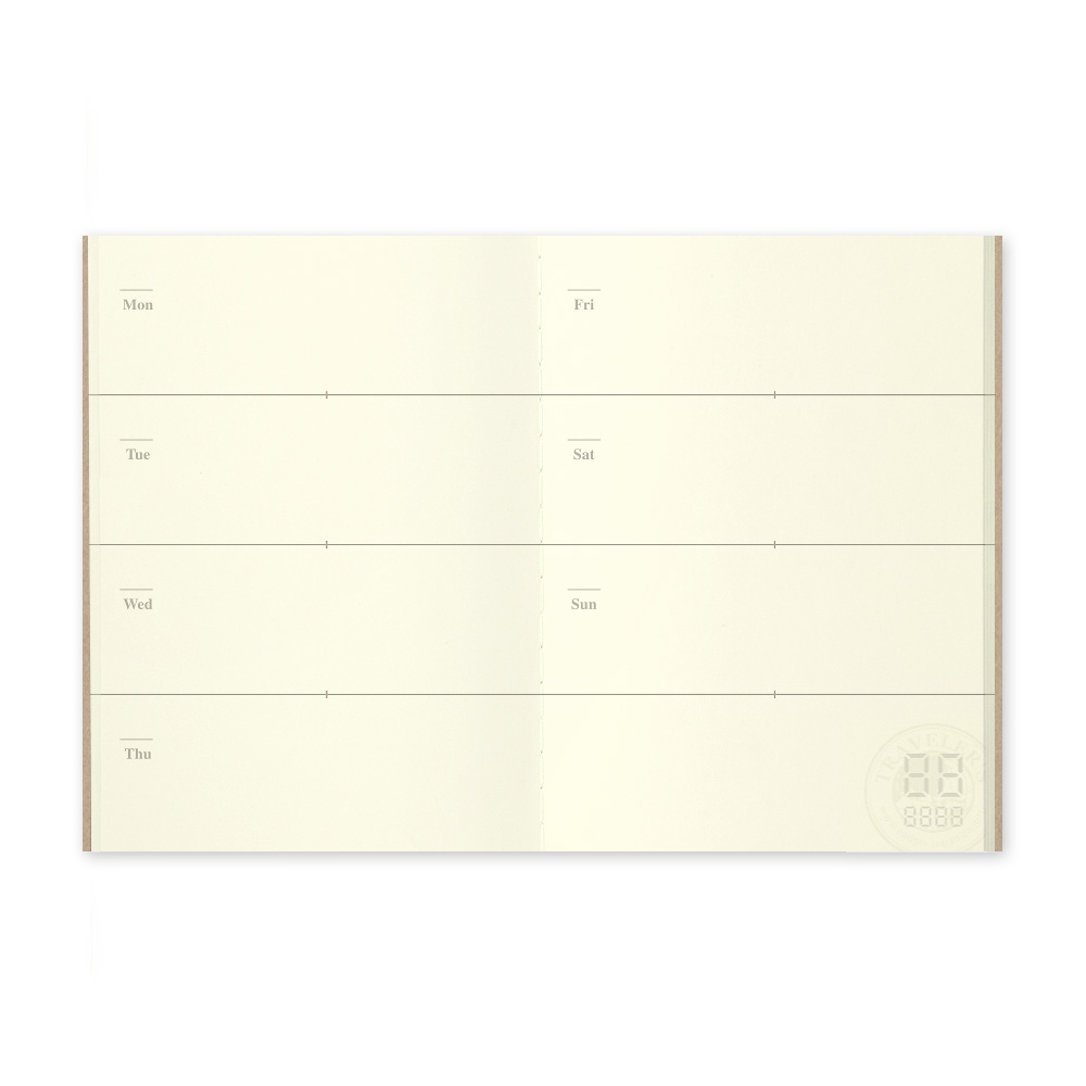 TRAVELER'S Notebook Passport Size Refill 007 - Free Diary, Weekly