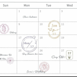 MU My Icon Clear Stamp Set No. 00 Calendar