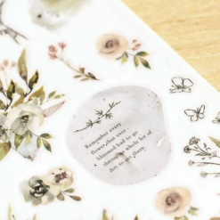MU Print-On Stickers - Grey Green Flowers