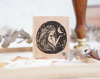 Black Milk Project Rubber Stamps - Moon Lady