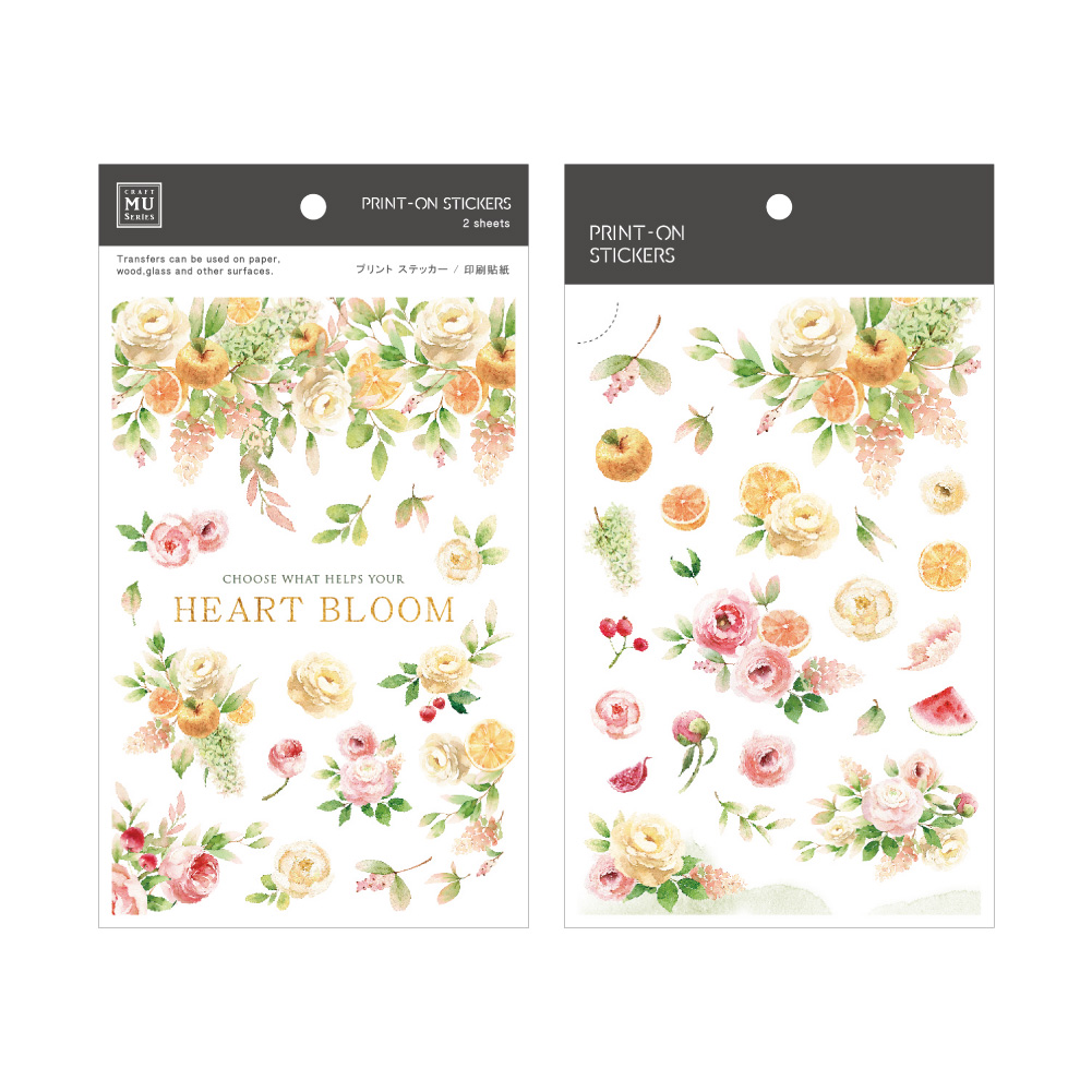 MU Print-On Stickers - Fruits & Flowers