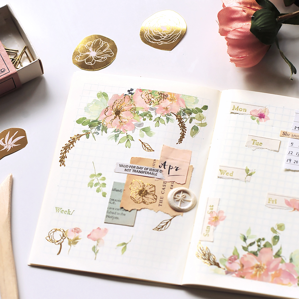 MU Print-On Foil Stickers - Dahlias