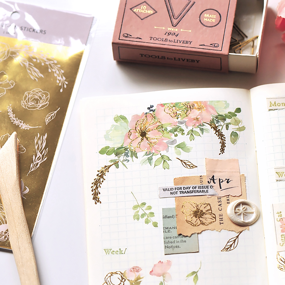 MU Print-On Foil Stickers - Dahlias