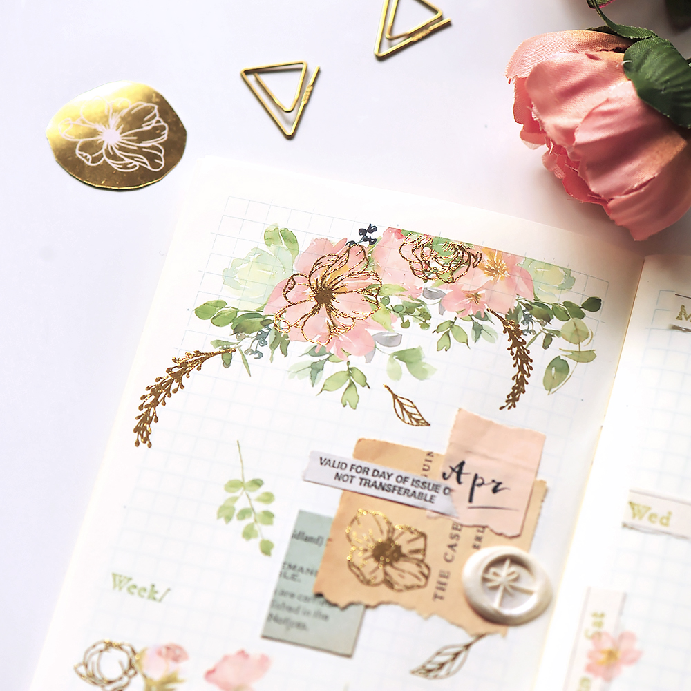 MU Print-On Foil Stickers - Dahlias