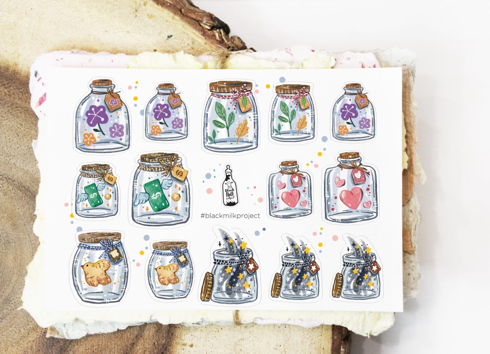 Black Milk Project Stickers - Mini Jars
