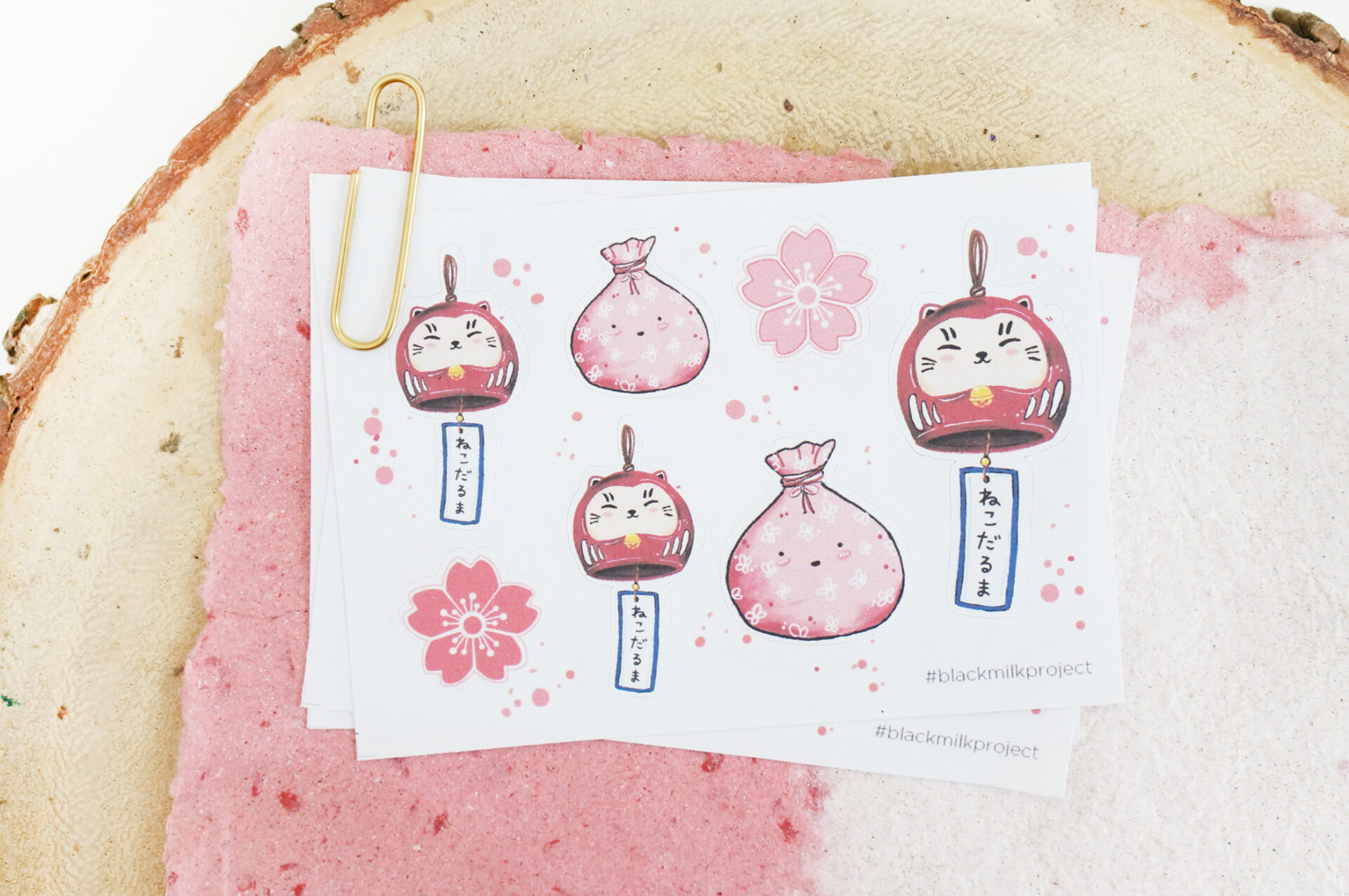 Black Milk Project Stickers - Neko Daruma
