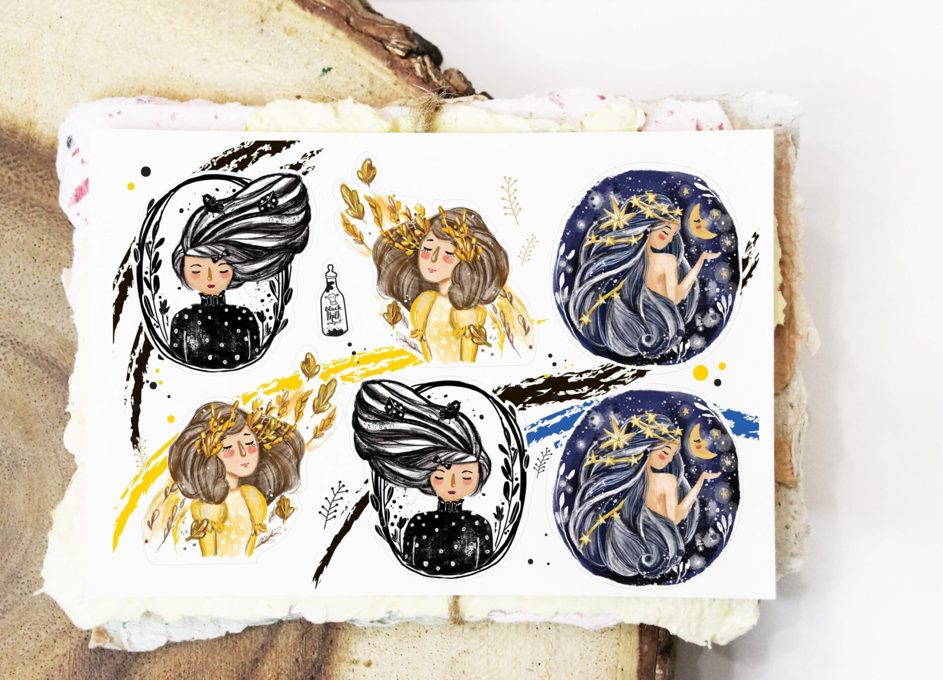 Black Milk Project Stickers - Whimsical Portrait I