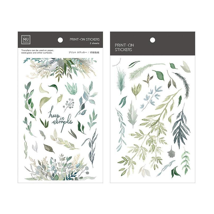 MU Print-On Stickers – Simple Greens