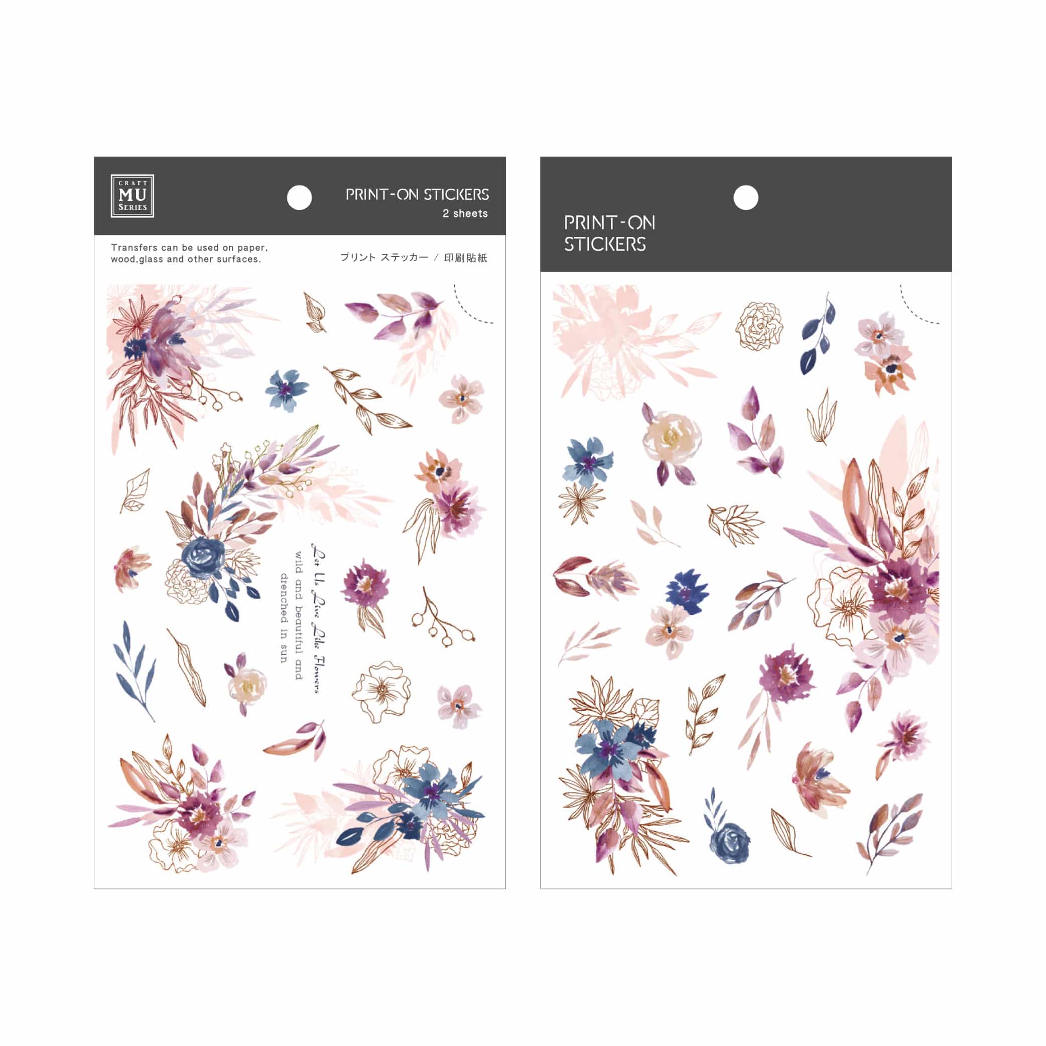 MU Print-On Stickers – Live like Flowers in Pink