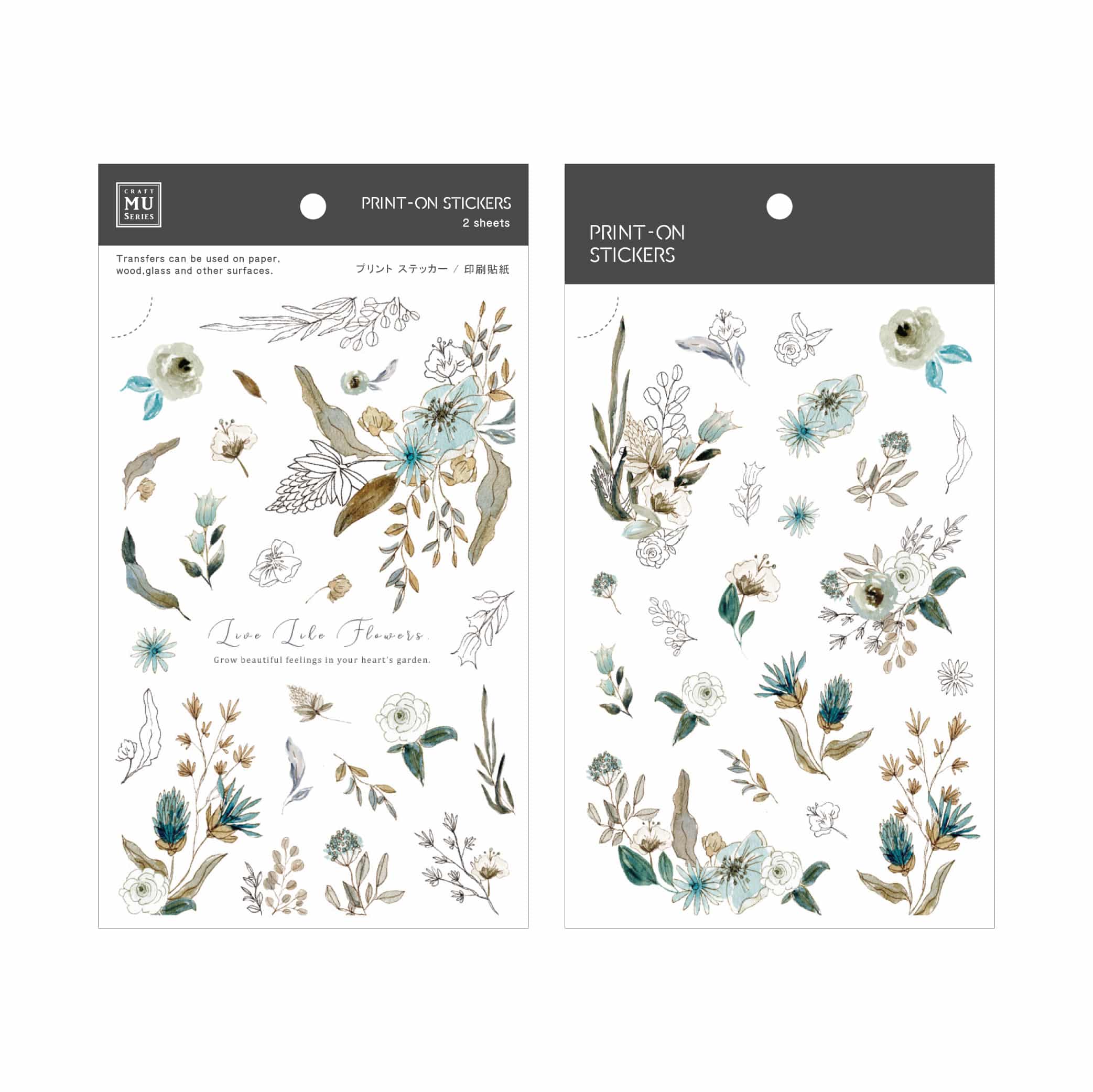 MU Print-On Stickers – Live like Flowers in Green
