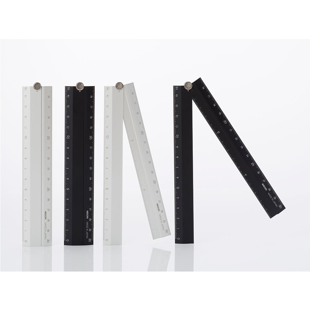 Midori Aluminium Multiple Ruler - 30cm (silver of black option)
