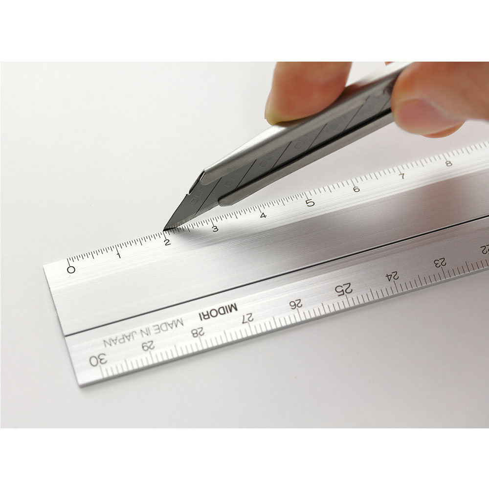 Midori Aluminium Multiple Ruler - 30cm (silver of black option)