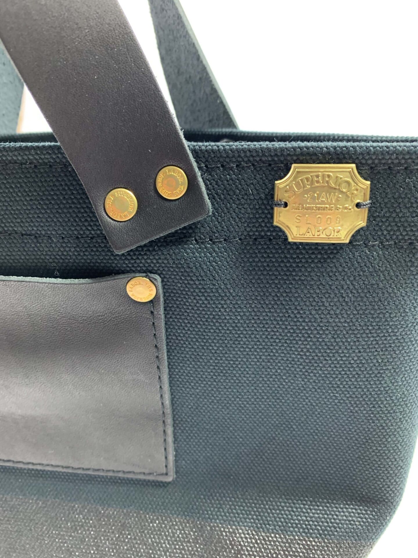 The Superior Labor Engineer Bag Petite - Black with Leather Bottom - Image 3